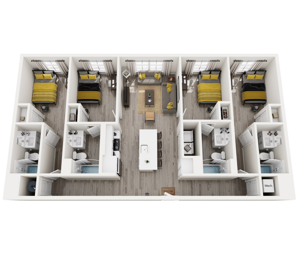 4 BEDROOMS / 4 BATHROOMS