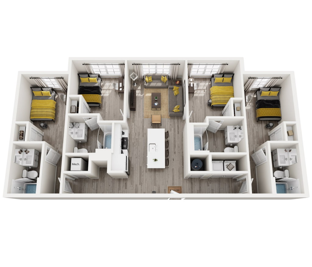 4 BEDROOMS / 4 BATHROOMS